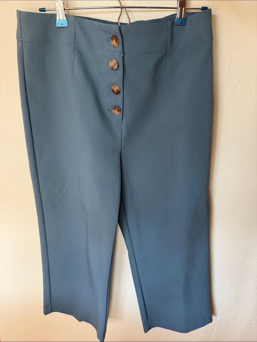 LOFT Steel Blue High-Rise Wide Leg Crop Pants
